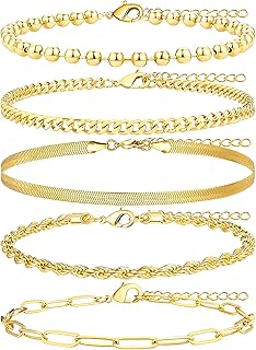 Gold Bracelets for Women Non Tainish,Dainty Bracelets Stack for Women Tr...