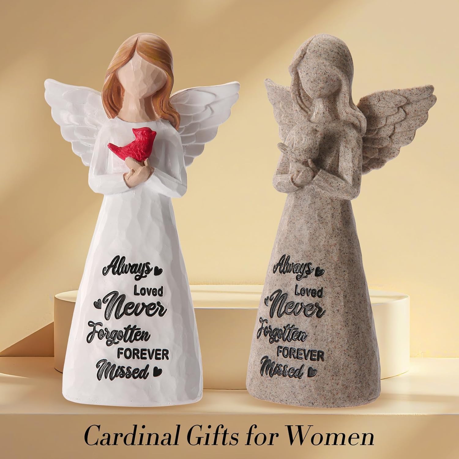 Cardinal Gifts for Women -6 inch Memorial Gift, Cardinal Decor,Sympathy Gifts for Loss of Loved One,Grief Gifts for Women, Resin Home Decor Sculpted Hand-Painted Angel Figurine - Image 4