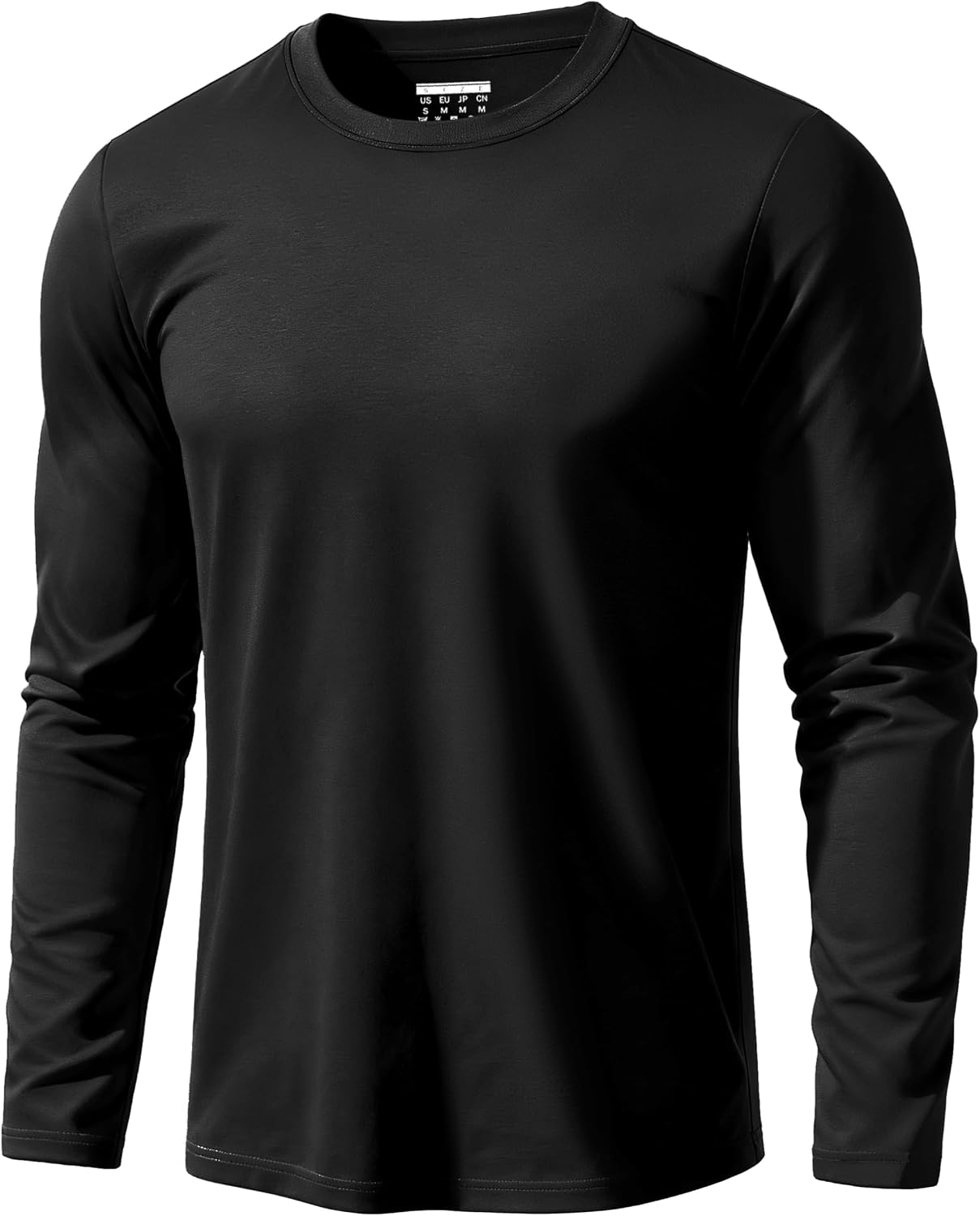 EKLENTSON T Shirt Herren Baumwolle Rundhals Langarm Basic Shirts Casual Komfortabel Tee Einfarbig Freizeit Tops