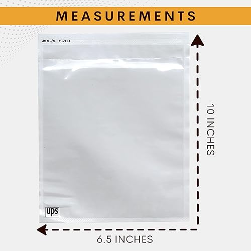 Miniatura 5 de Buck UPS - Paquete de 500 bolsas de etiquetas de envío de 6.5 x 10 pulgadas  Fundas de sobre de embalaje con autoadhesivo para despegar y sellar,