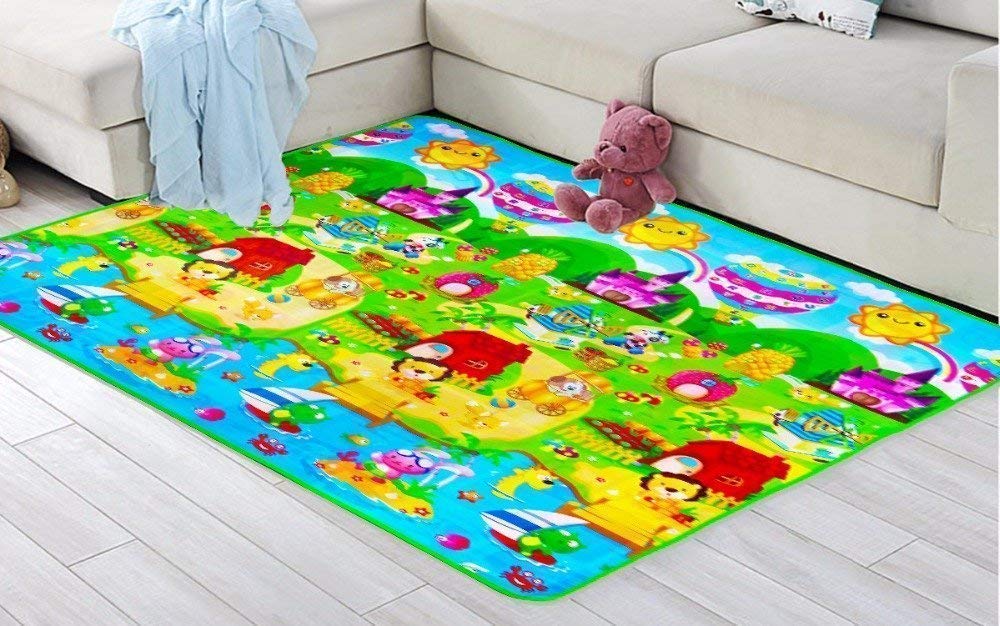 FIGMENT Double Sided Water Proof Baby Play Mat, Play mats for Kids Large Size, Baby Carpet, Play mat Crawling Baby (Extra Large Biggest Size - 6 Feet X 4 Feet) (Baby mat) - Image 7 thumbnail
