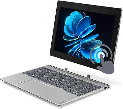 Lenovo IdeaPad D330 10.1" IPS 2-in-1 Detachable Laptop Tablet, Intel Celeron N4000, 4GB RAM, 64GB SSD, Windows 11 Pro, Type-C, Japanese Keyboard (Renewed)