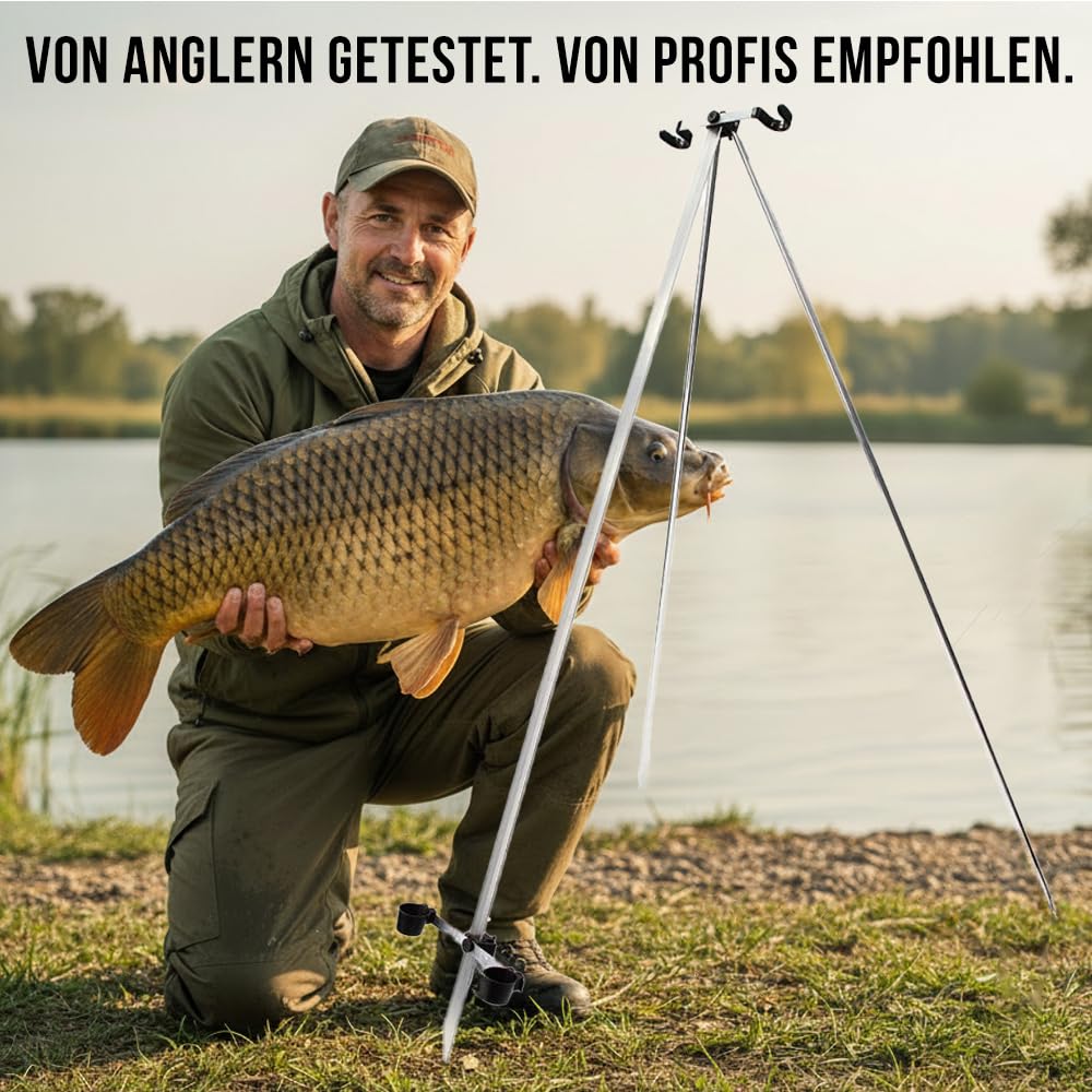 Tripod Rutenständer – Rutenhalter 180cm – Rod Pod Alternative für 2 Angelruten, Angelrutenständer, Angelständer, RodPod, Angel Ständer, Angelrutenhalter Boden