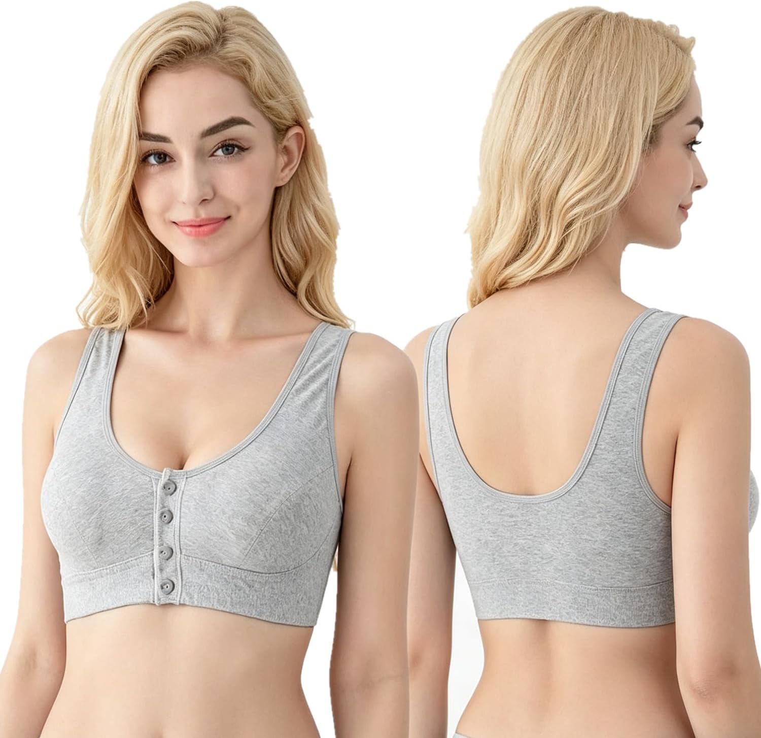 Sibrawom Mastectomy Bra with Pockets for Women Silicone Breast Prosthesis Everyday Bra Women