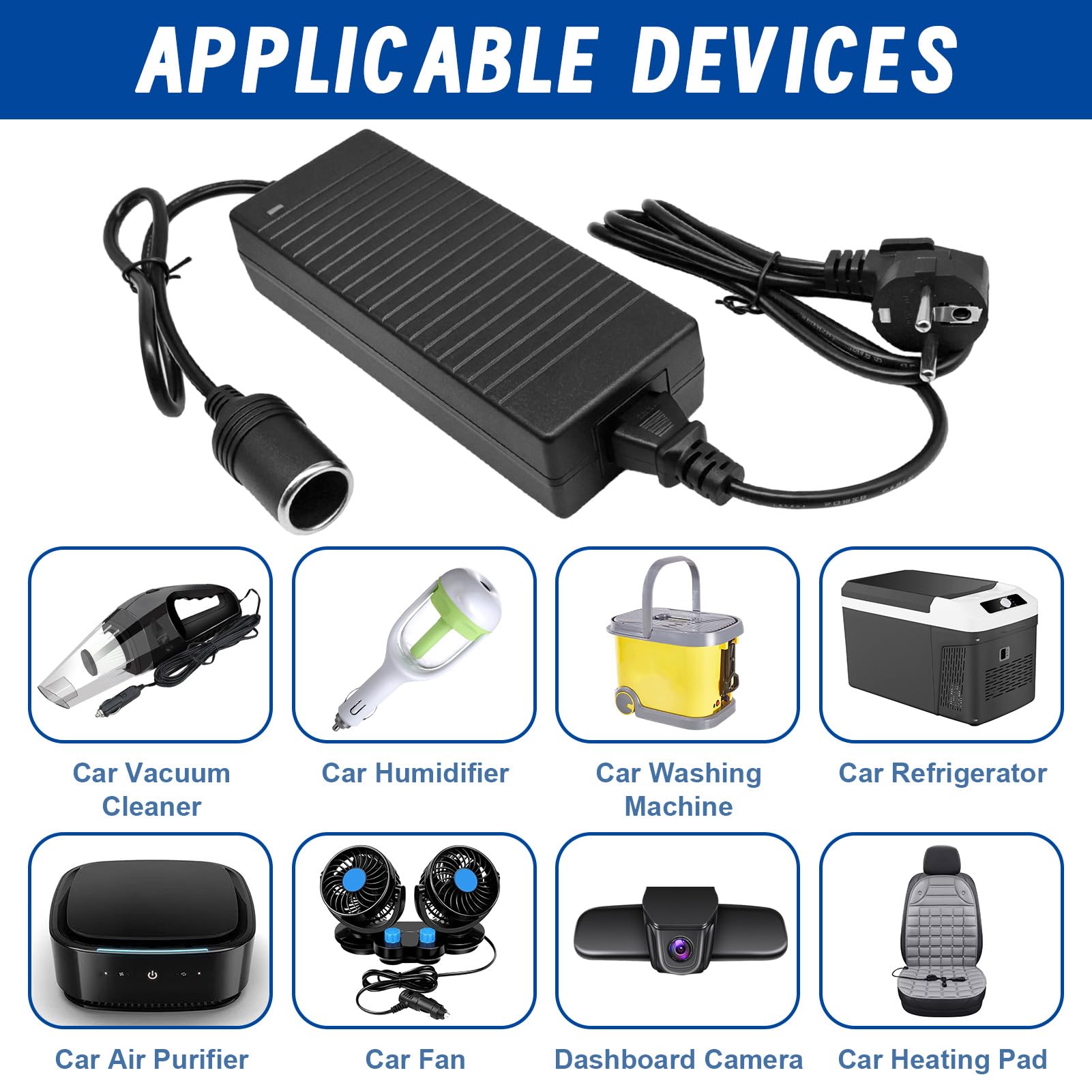 Convertisseur 220V 12V Adaptateur Allume Cigare Secteur 10A 120W Transformateur Alimentation AC DC pour Glaciere Electrique Aspirateur Voiture Compresseur Air