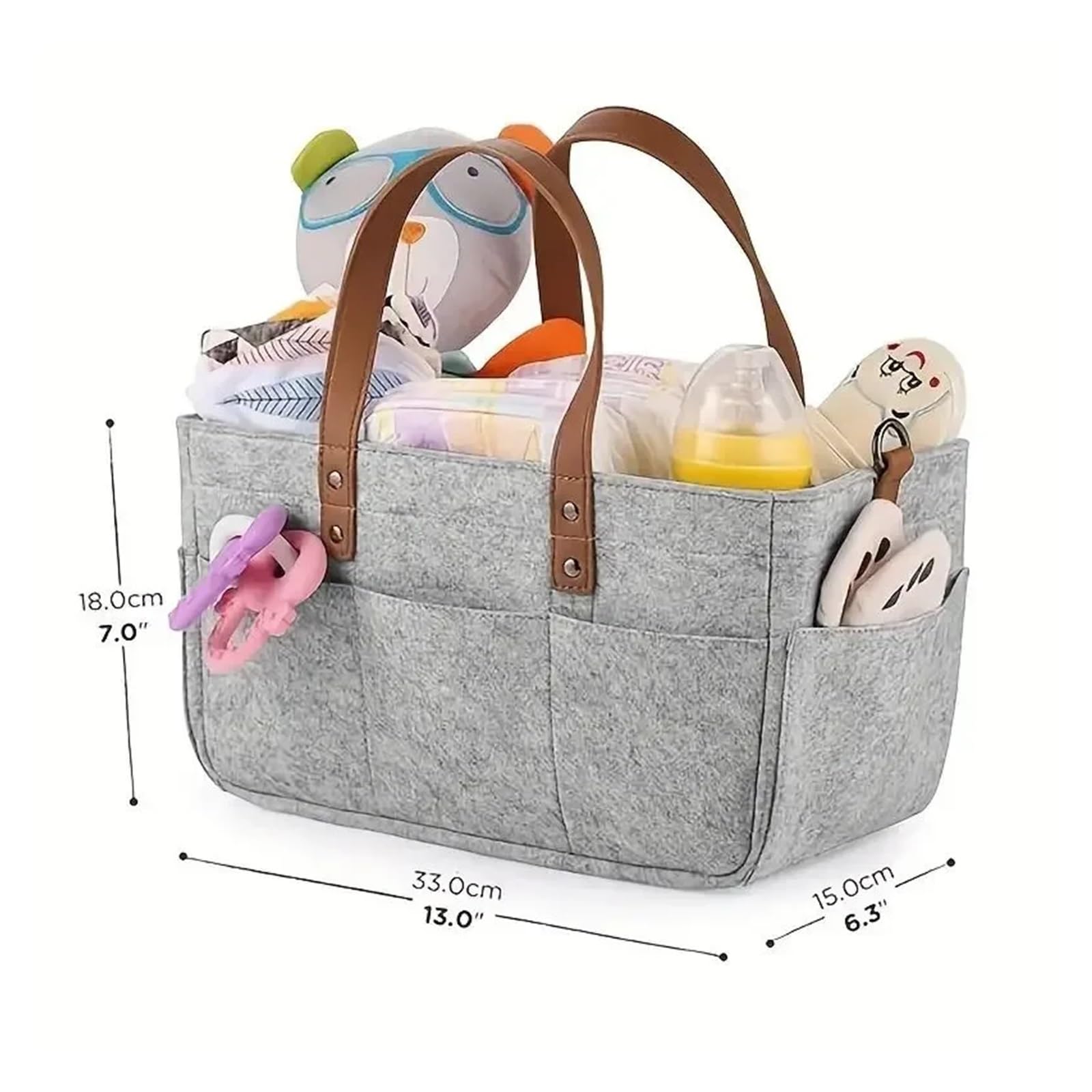 Filz-Wickeltasche, Aufbewahrungstasche, tragbar, Trolley, Handtasche, for Aufhängen, Aufbewahrungskorb, Mama-Tasche, 1 Stück Für Outdoor Trips, Picknick