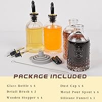Vista 6 de ChezMax Juego de 4 botellas dispensadoras de jarabe, botella de jarabe simple para accesorios de barra de café, dispensador de jarabe de café