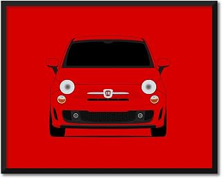 CUSTOMIZABLE COLOR: Fiat 500 (Turbo) (2013-2019) Inspired Poster Print Wall Art Decor Handmade (Unframed)