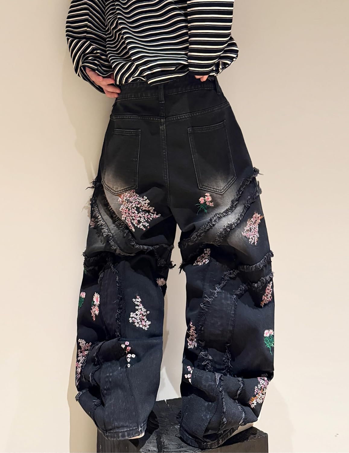 Men’s Streetwear Hip Hop Baggy Jeans Loose Fit Wide Leg Y2K 90s Vintage Skater Denim Pants