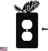 Vista 17 de Pine Cone - Placa de pared para interruptor de luz triple (palanca triple, negro) - Fabricado en Estados Unidos