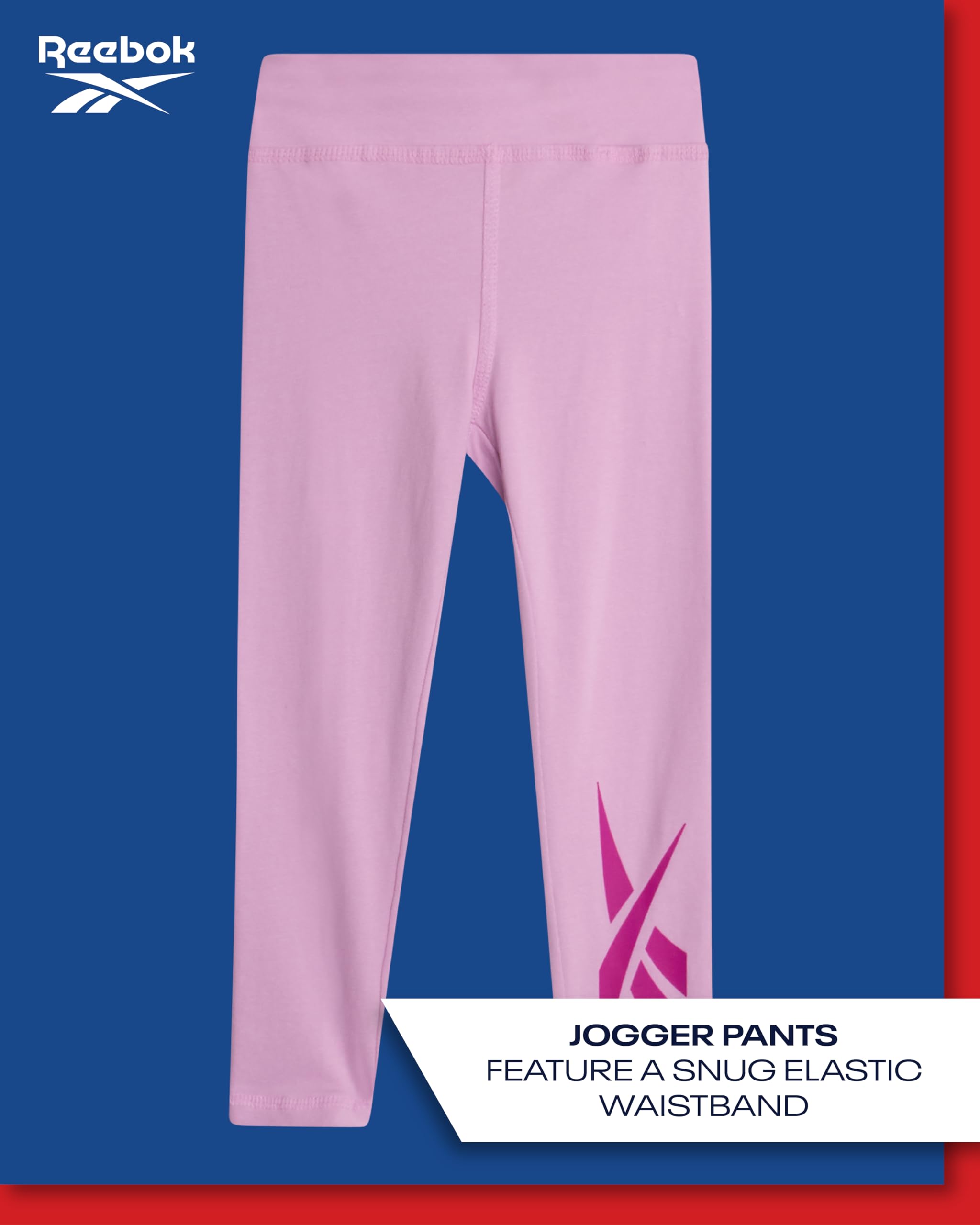 Reebok G Tod Hood Leggin 2p Set di pantaloni Bimba 0-24 (Pacco da 2)
