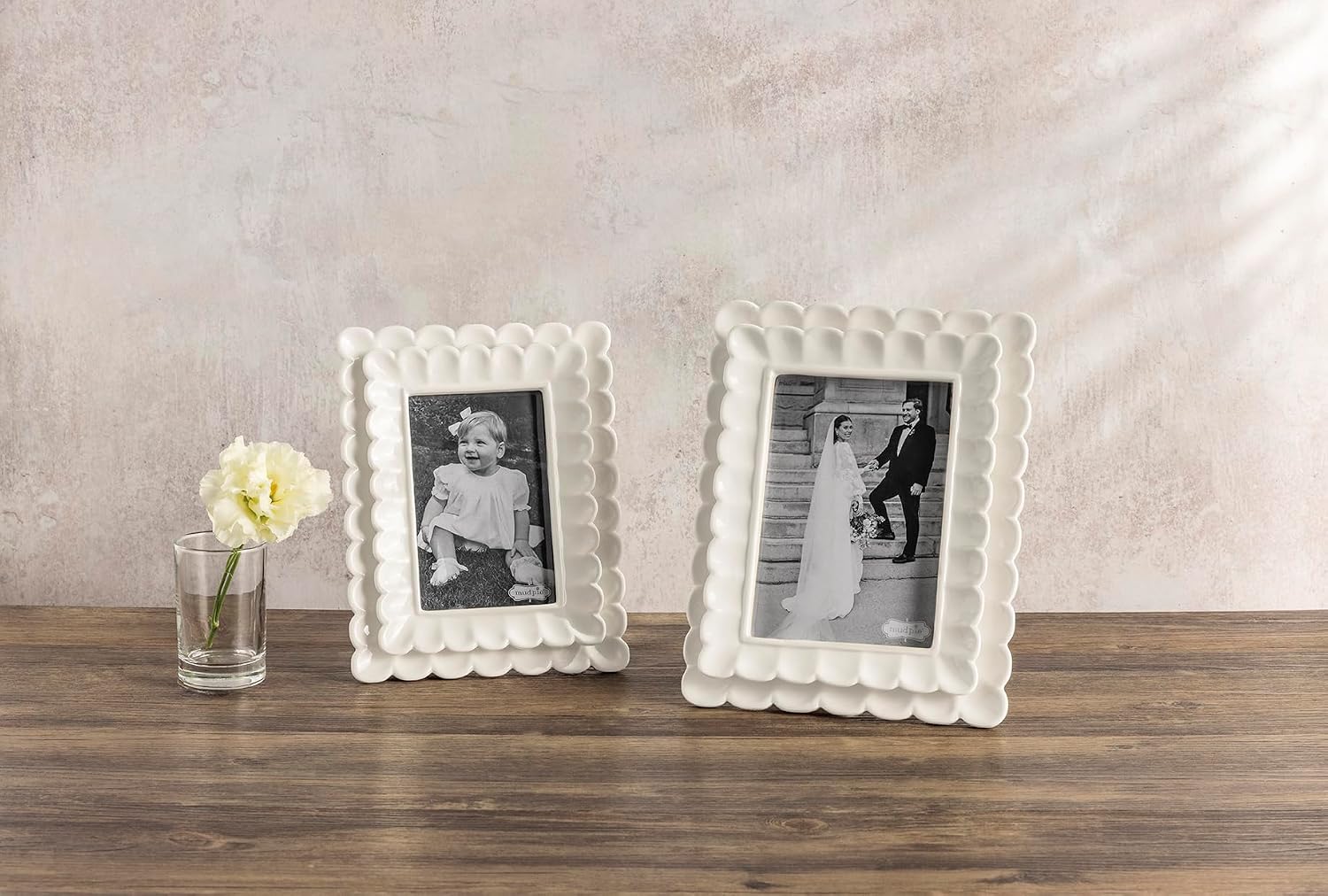 Mud Pie Stoneware Small Scalloped Frame