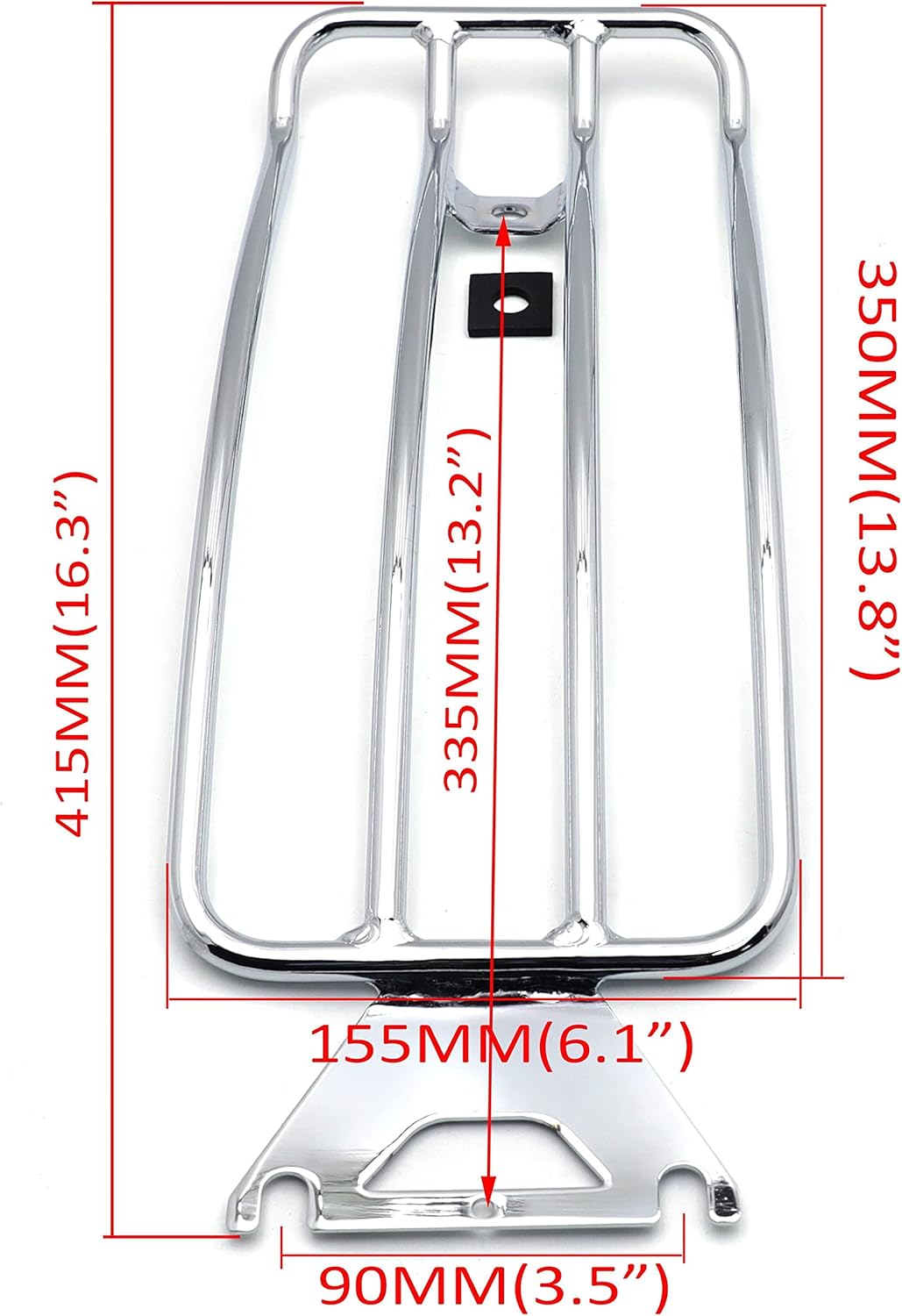 SMT-Chrome Steel Rear Shelf Fender Rack Plated Luggage Shelf 14"x6" Compatible With H-D FLHT Electra Glide FLHX Street Glide FLTR Road Glide [B01C3JZUWS]