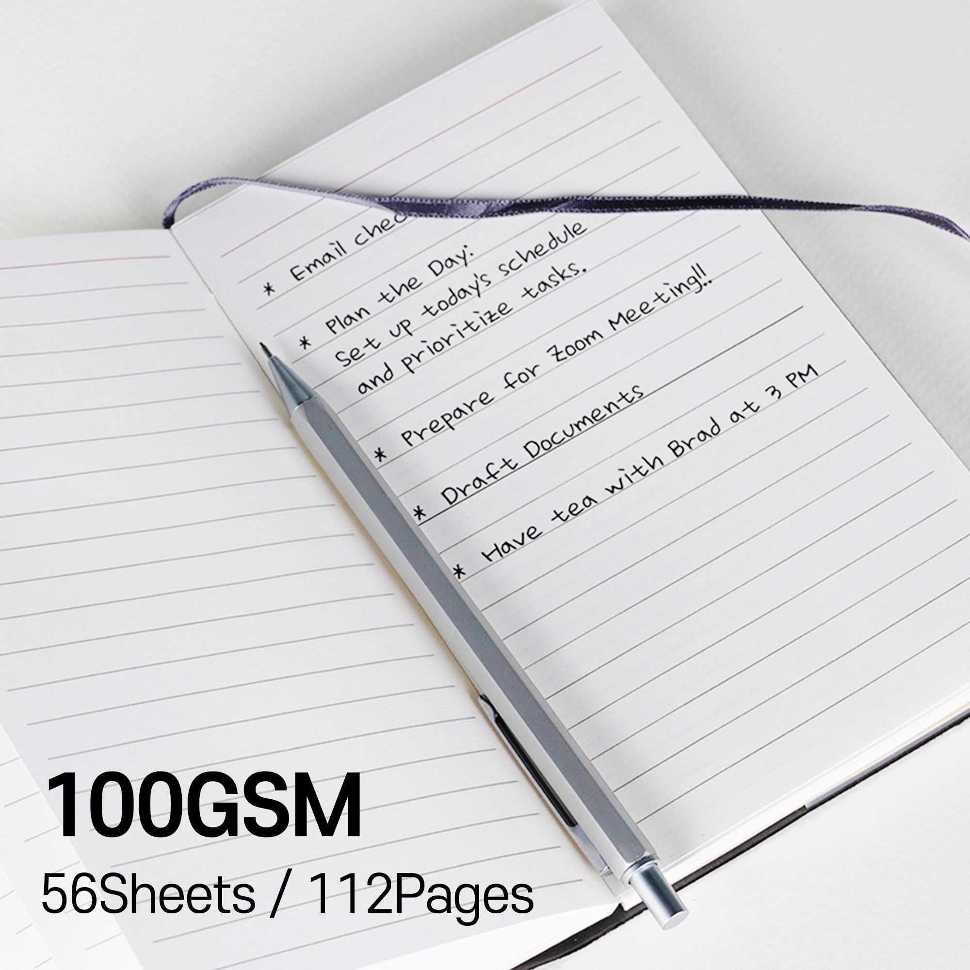 D.cover Kleines Taschennotizbuch, 10,2 x 16,5 cm, weicher Ledereinband, 112 linierte Seiten, hochwertiges 100 g/m²-Papier für Arbeit oder Reisen, Braun