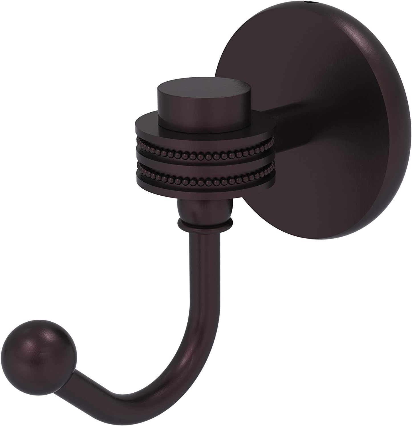 Allied Brass 7120D-ABZ Satellite Orbit One Dotted Accents Robe Hook, Antique Bronze