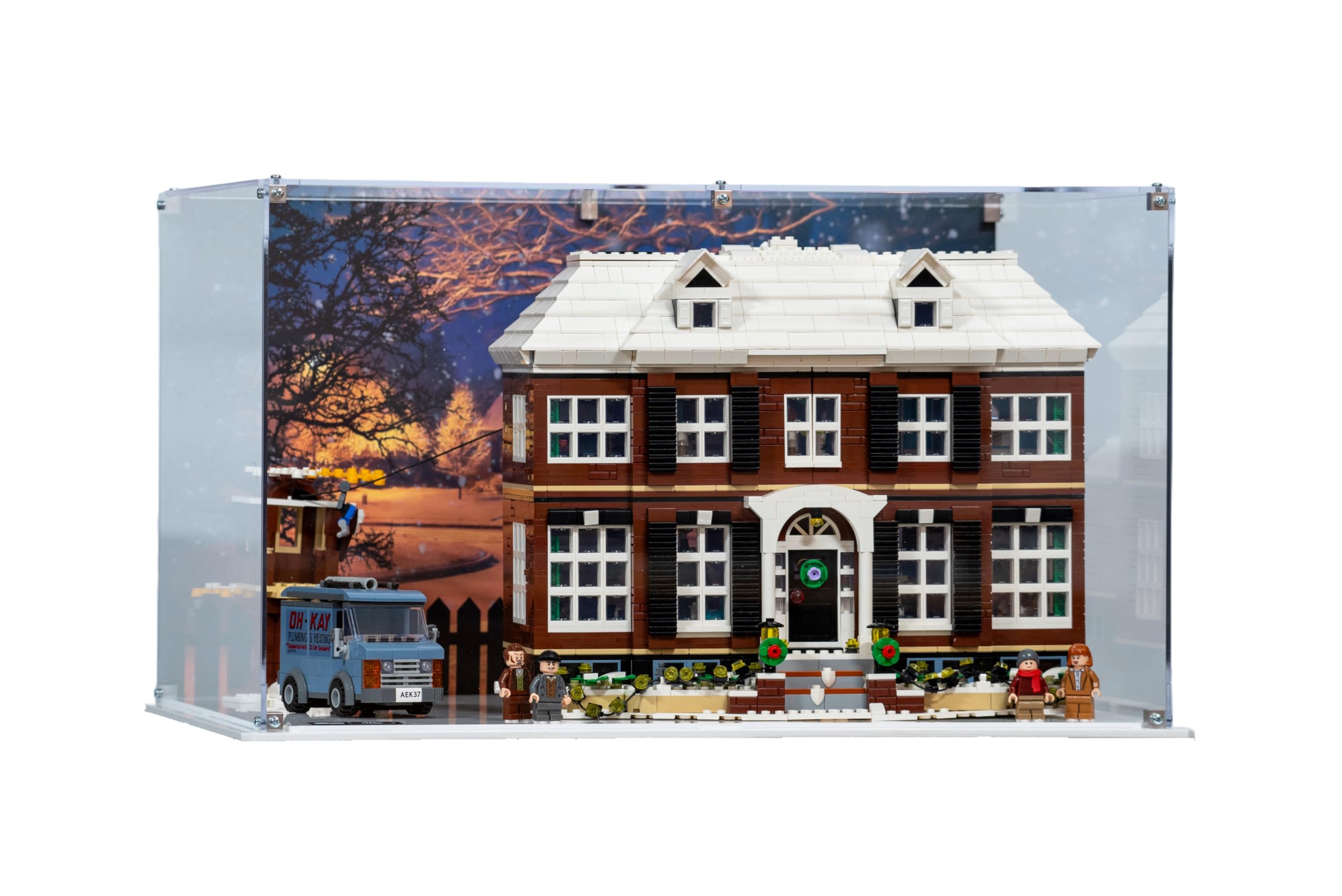 Acrylic Display Case compatible with LEGO® LEGO® Home Alone House (21330) (Printed Back Panel)