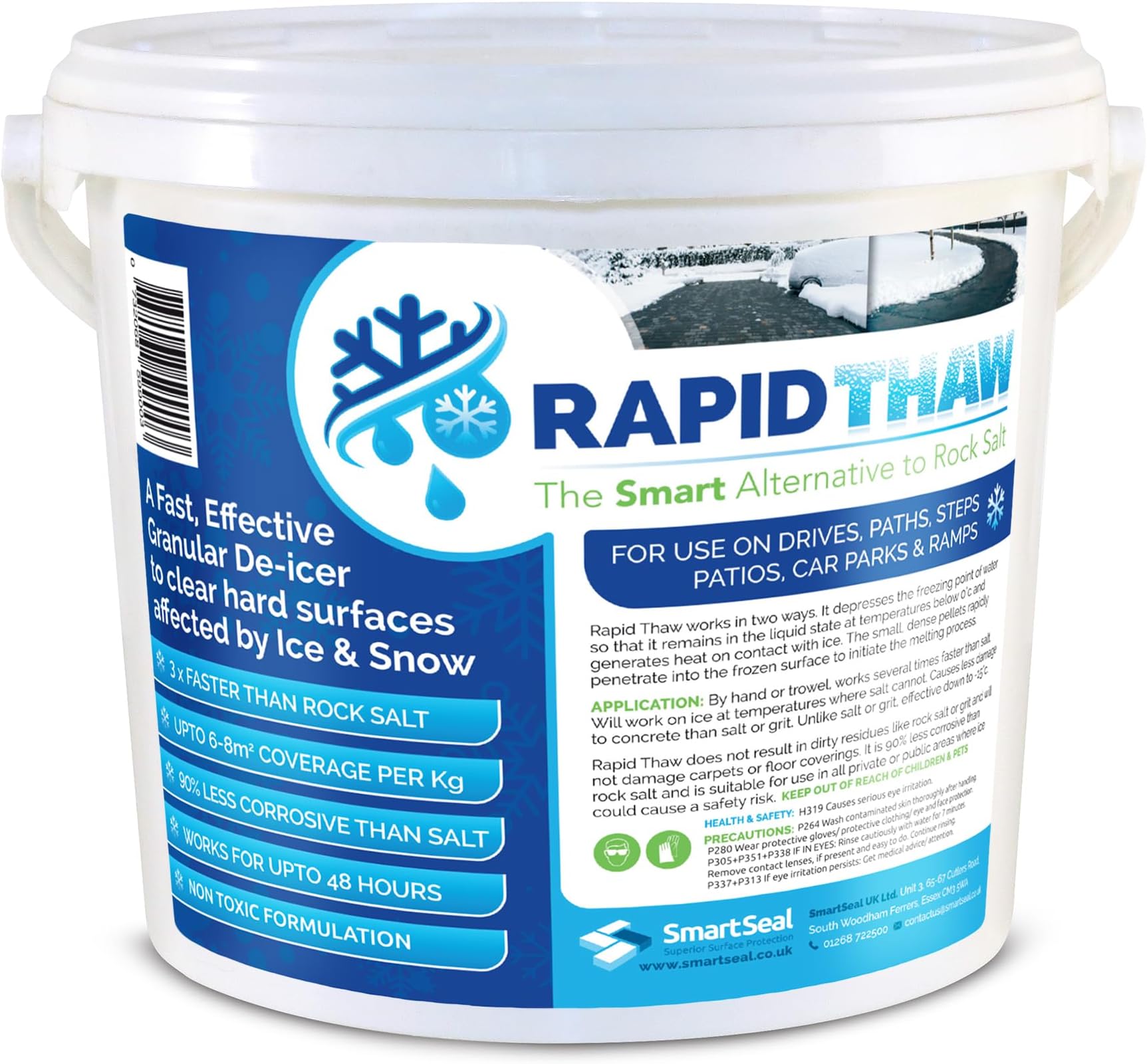 Rapid Thaw - 10KG - Fast-Acting Snow & Ice Melter for Paths, Driveways & Patios – Powerful Alternative to Rock Salt Grit – Non-Corrosive, Biodegradable, No Residue – Works in Extreme Cold