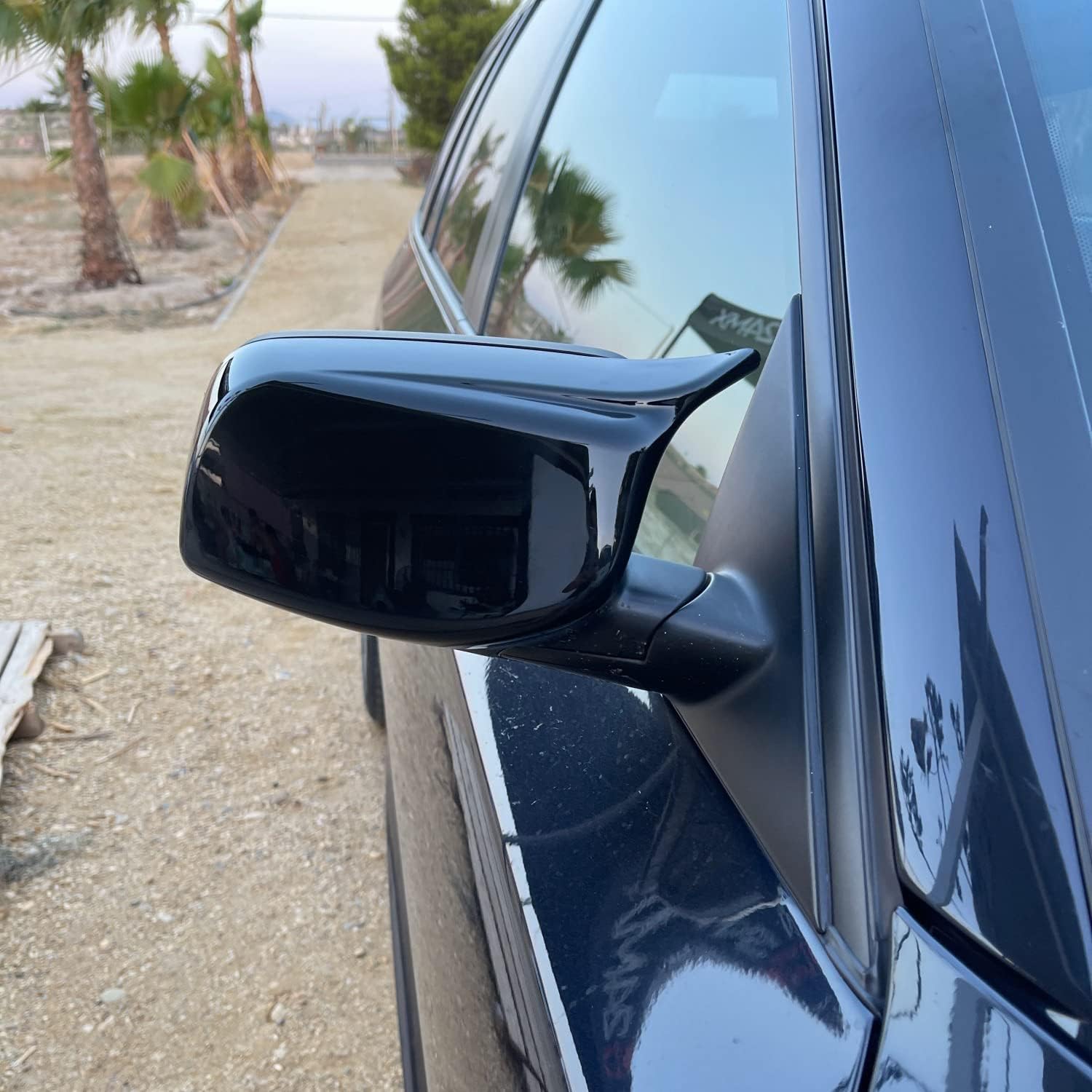 Gloss Black M Style Side Wing Mirror Cover Caps Compatible with BMW 5 Series E60 E61 E63 E64 2003-2007 Pre-Lci