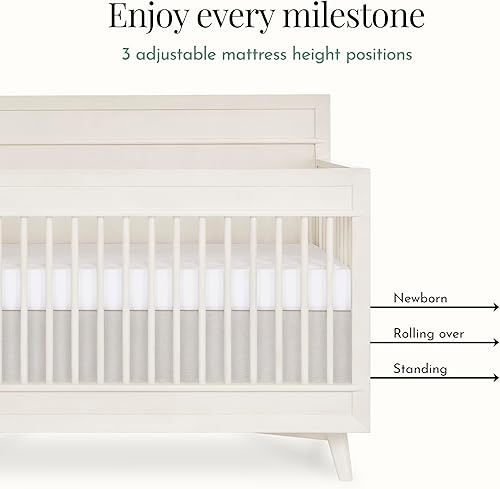 Miniatura 5 de Evolur Loft Antilia - Cuna convertible 4 en 1 de tamaño completo en vainilla, GreenGuard Gold y JPMA, se convierte en cama de día y tamaño completo,