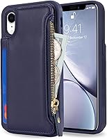 Vista 7 de Cavor Funda para iPhone Xr con tarjetero, funda tipo cartera para iPhone Xr para mujeres y hombres, funda para teléfono iPhone Xr con cartera, Crema
