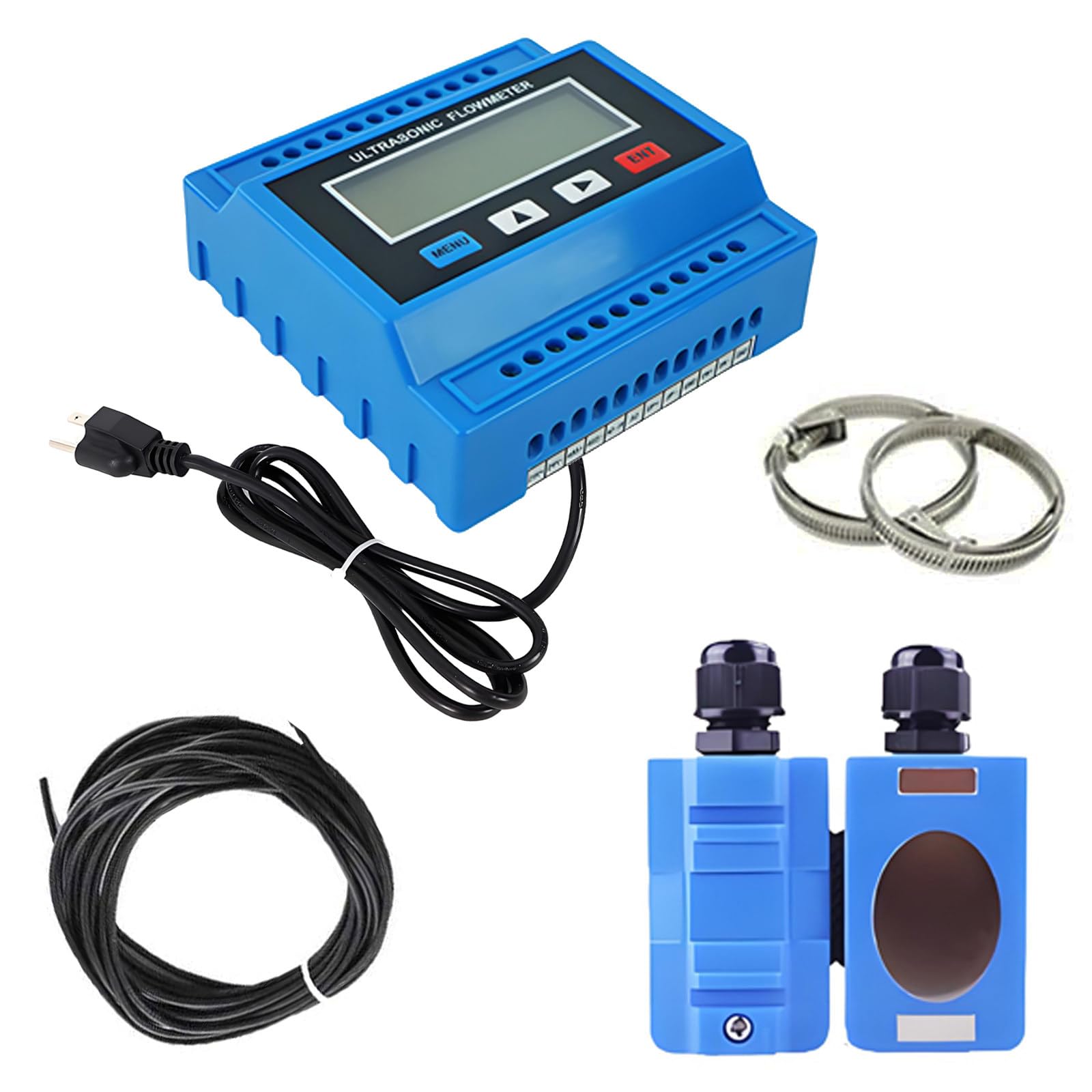 Nicht-invasiver digitaler Wasserdurchflussmesser mit Temperaturbereich -30 ~ 90 °C, kompatibel mit Rohrgrößen DN15 bis 6000 mm