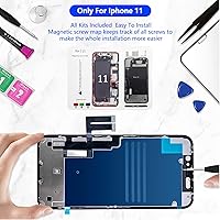 Vista 6 de Reemplazo de pantalla para iPhone 11 de 6.1 pulgadas, reemplazo del digitizador LCD táctil Diykitpl 3D para A2111, A2223, A2221, con kit