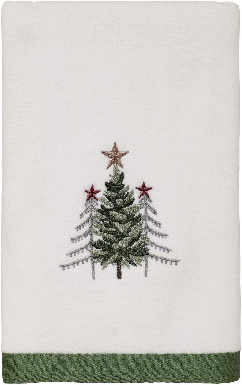 Avanti Linens - Fingertip Towels, Soft & Absorbent Cotton, Ideal Christmas Decorations, Set of 2 (Trees Collection)