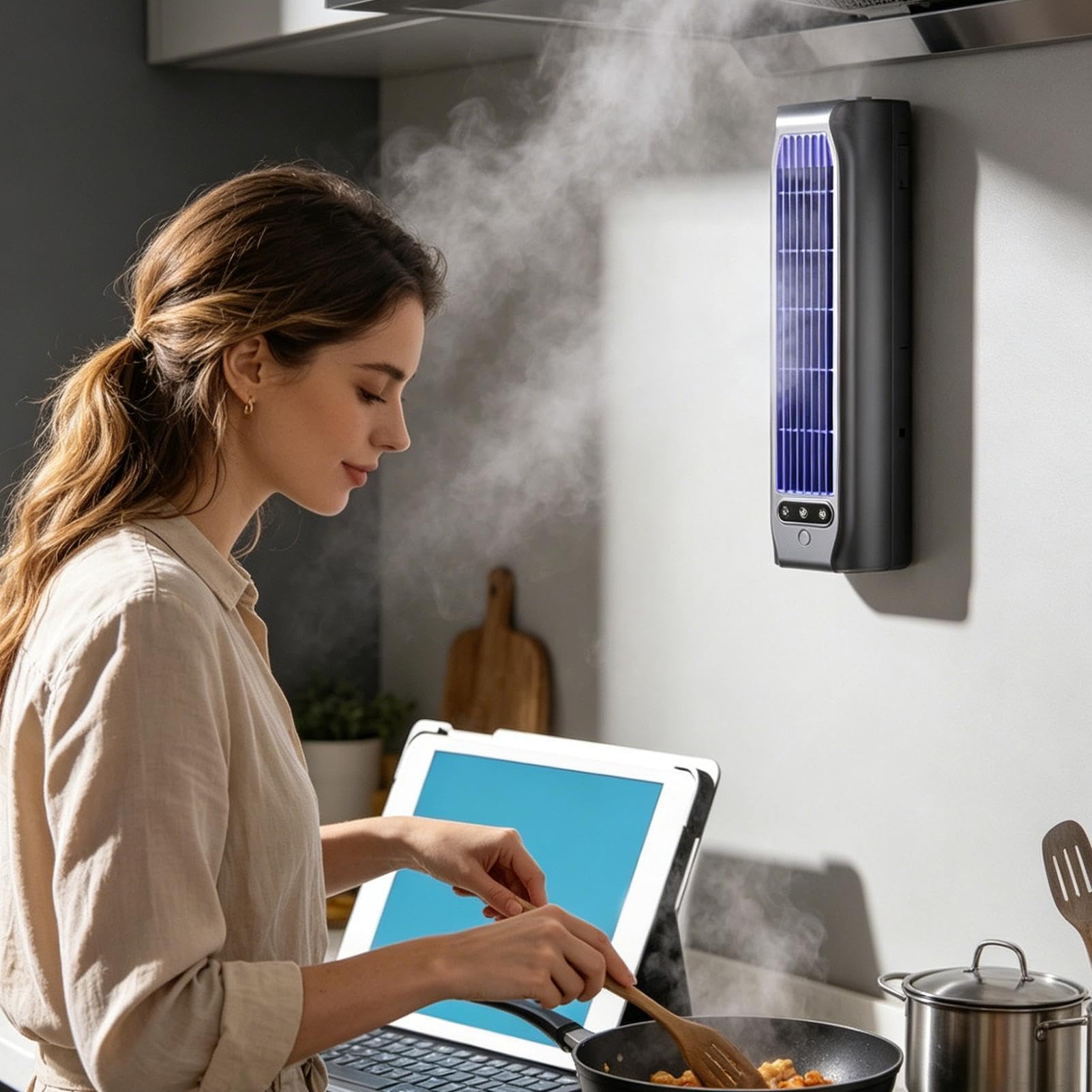 Ventilatore Scrivania Ventilatore USB Ricaricabile a 3 Velocità con Porta | Ventilatore Da Comodino 30,5 Cm Per Casa Ufficio Camera Da Cucina Scrivania