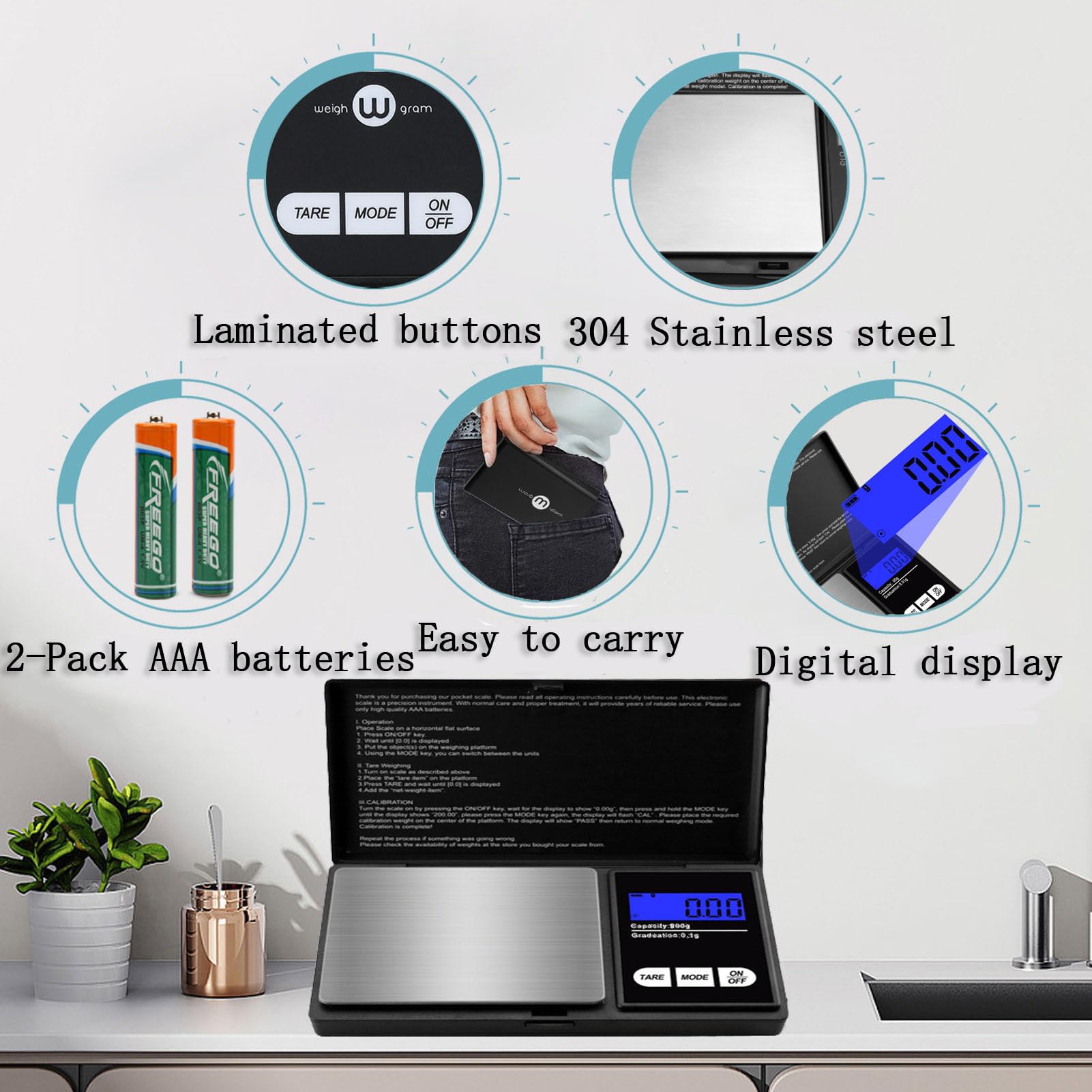 Bilancia Digitale Di Precisione Per Diamanti E Monete D'Oro