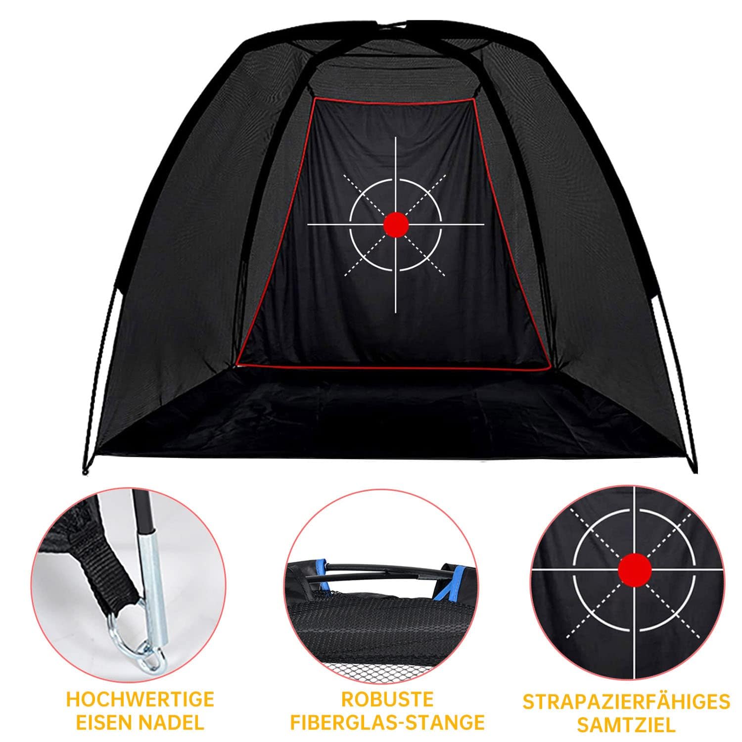 Filet d'entraînement de golf : 240 x 180 x 150 cm Bâche PE en acier inoxydable Pare-chocs Montage rapide pour adultes-enfants Jardin-Intérieur Driving