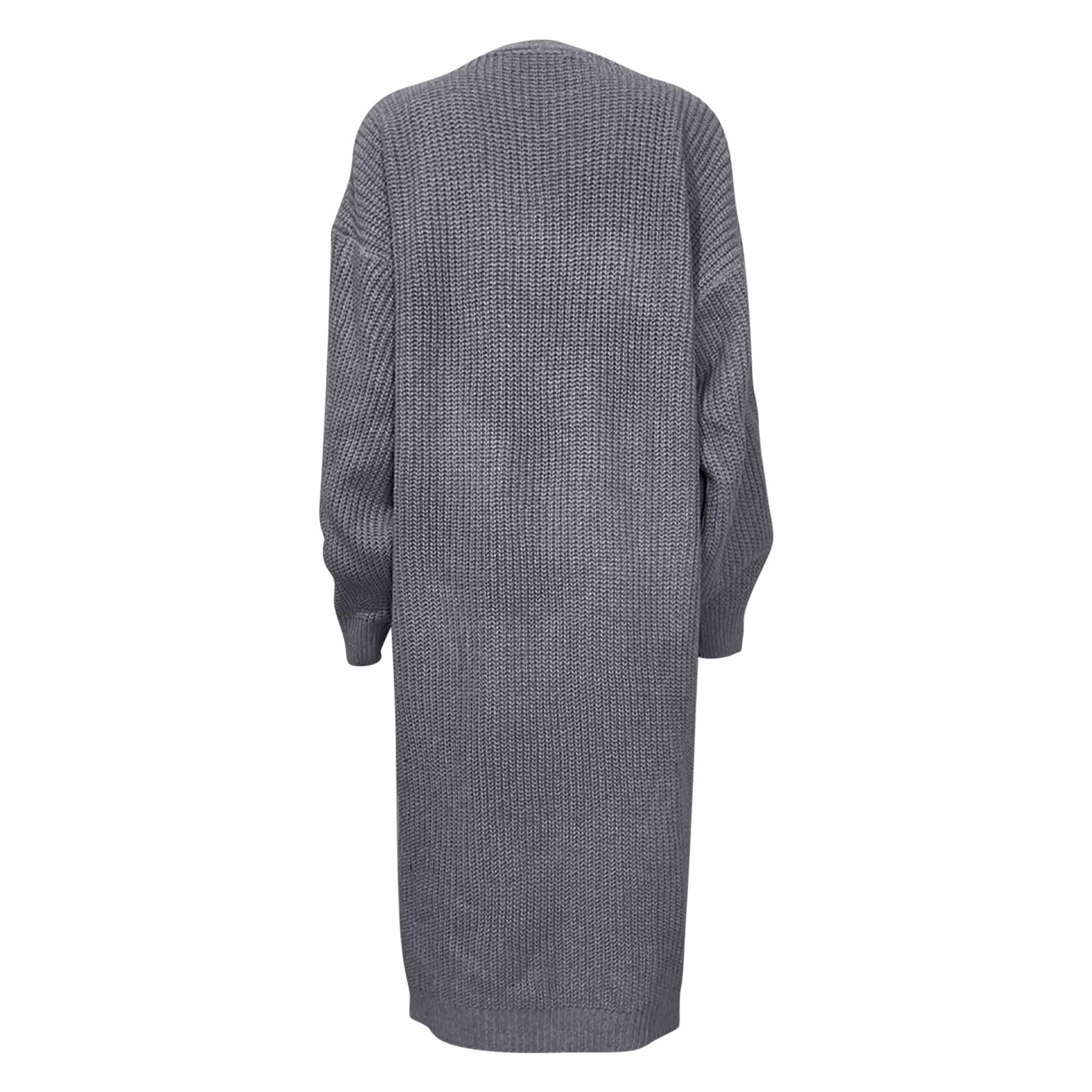 Generisch Cardigan da donna aperto sul davanti, elegante cardigan lungo, aperto sul davanti, cardigan casual largo, leggero, cardigan casual, elegante, per il tempo libero, con tasche, per l'autunno