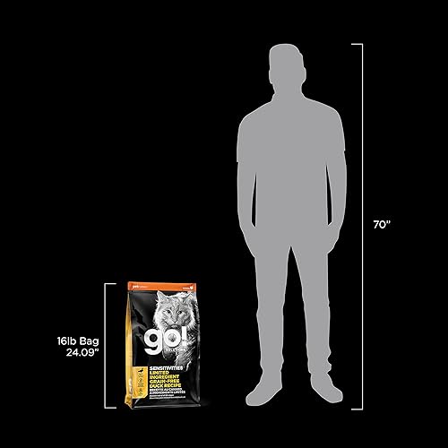 Miniatura 10 de GO! SOLUTIONS SENSITIVITIES - Alimento seco para gatos con ingredientes limitados, 16 libras, receta de pato sin cereales, alimento para gatos para