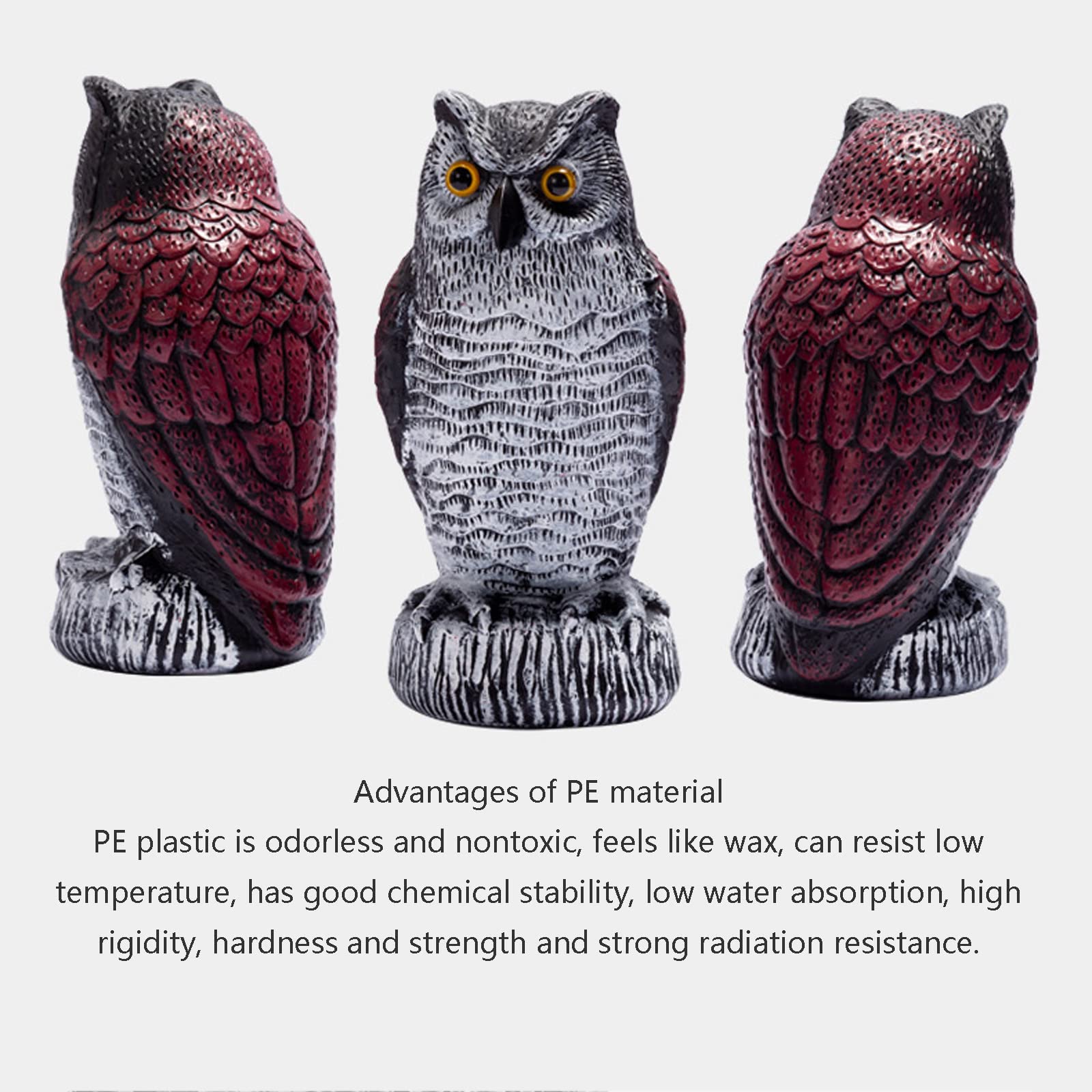 MFFIRE Adornos De Jardin Decoración, Estatua del Búho, Búho Decoraciones Espantapajaros Ahuyentador Pajaros Repelente De Aves Anti Paloma,1