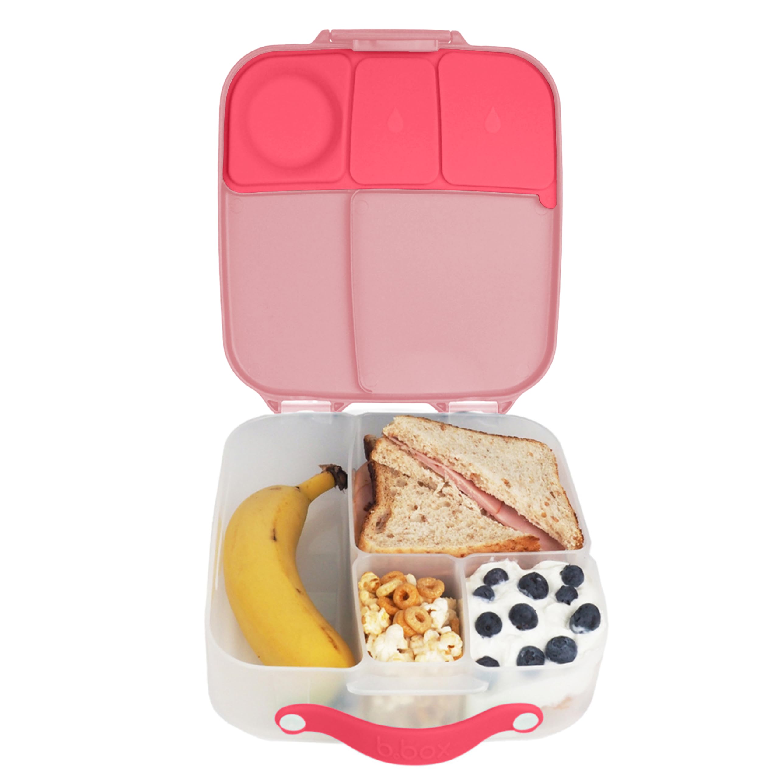 b.box Lunchbox | Large Bento Box with 4 Compartments (2 Leakproof), Removable Divider, Gel Cold Pack | Ideal for School | from 3+ | 2L Capacity — image 1