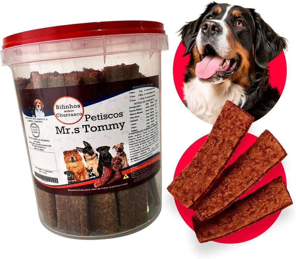 Petisco Bifinho Premium Para Cachorro Pote 500gr (Churrasco)