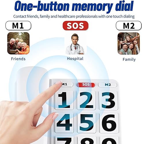 Miniatura 2 de Large Button Phones for Seniors, Land Line Phones for Elderly - Big Button Home Telephone for the Visually Impaired, 110dB+ Amplified Ringer & 90dB+