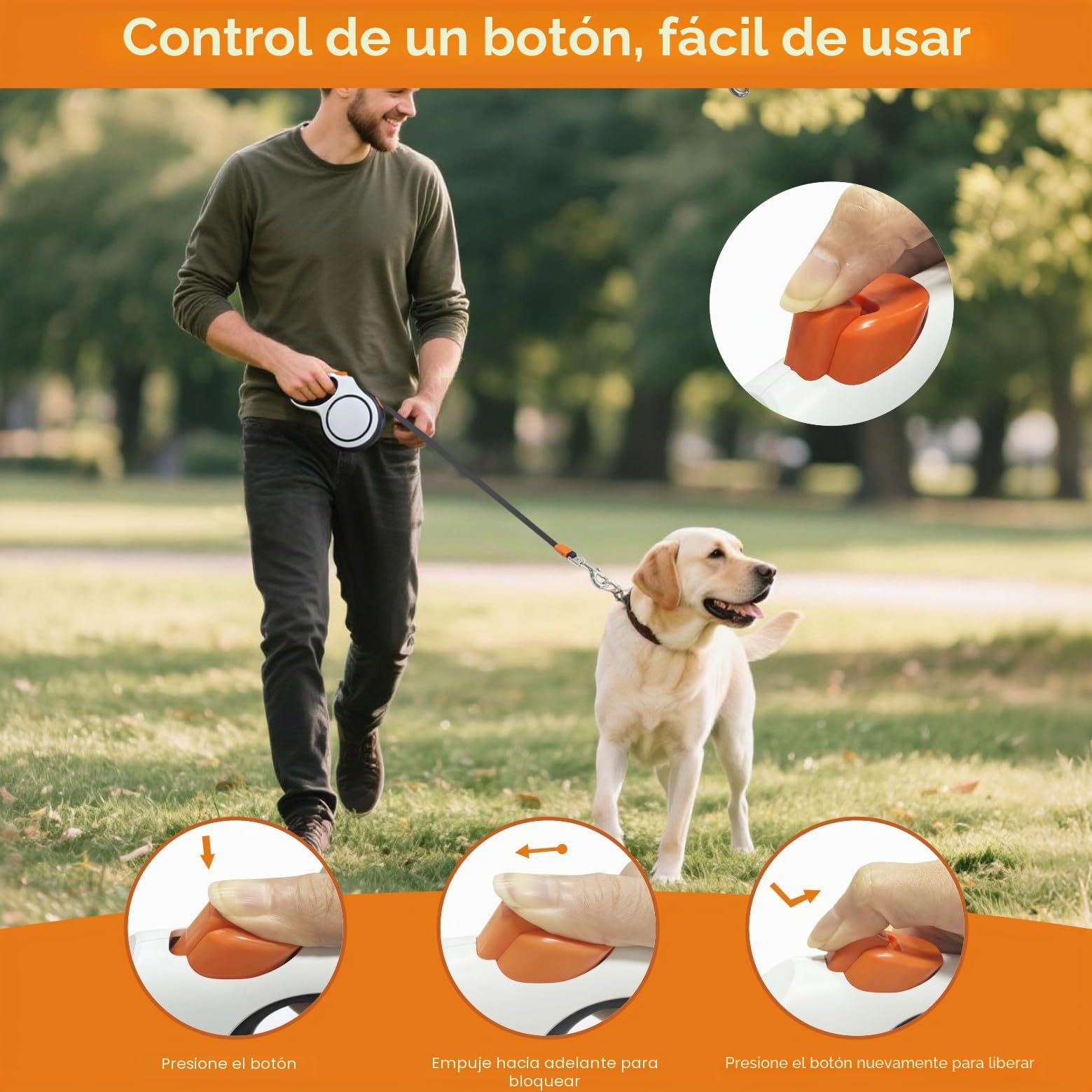 Correa retrámctil para Perro, Correa Extensible de 26ft con Correas elásticas para 2 Perros, Correa elástica con Hebilla de arnés de Seguridad Perro, Correa retráctil de 8 m, Blanco