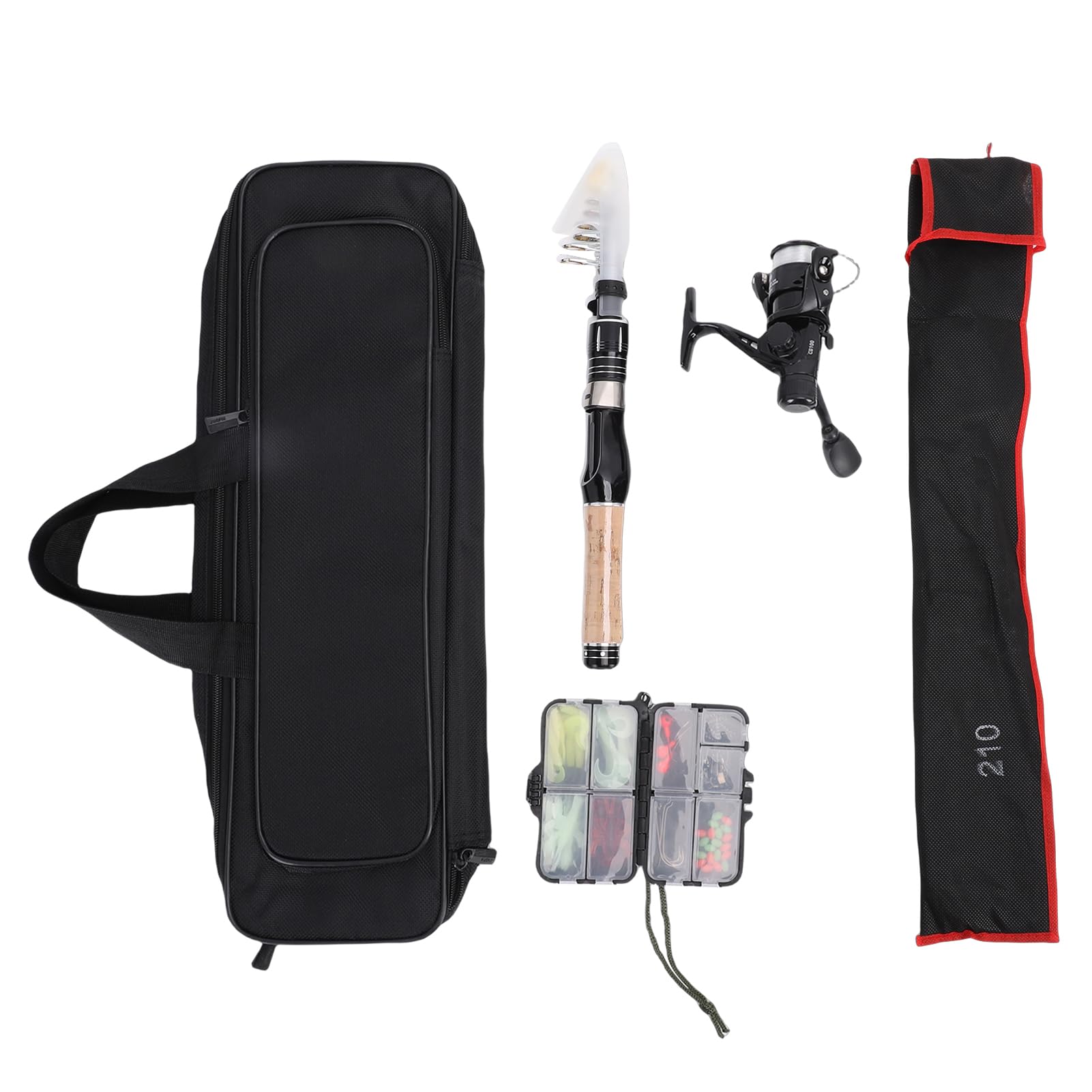 Mingzhe Organized Fishing Rod Combo with Storage Bag and Tackle Box for
