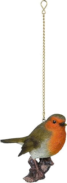 Vivid Arts - Hanging Robin on Branch Home or Garden Decoration (HGF-014)