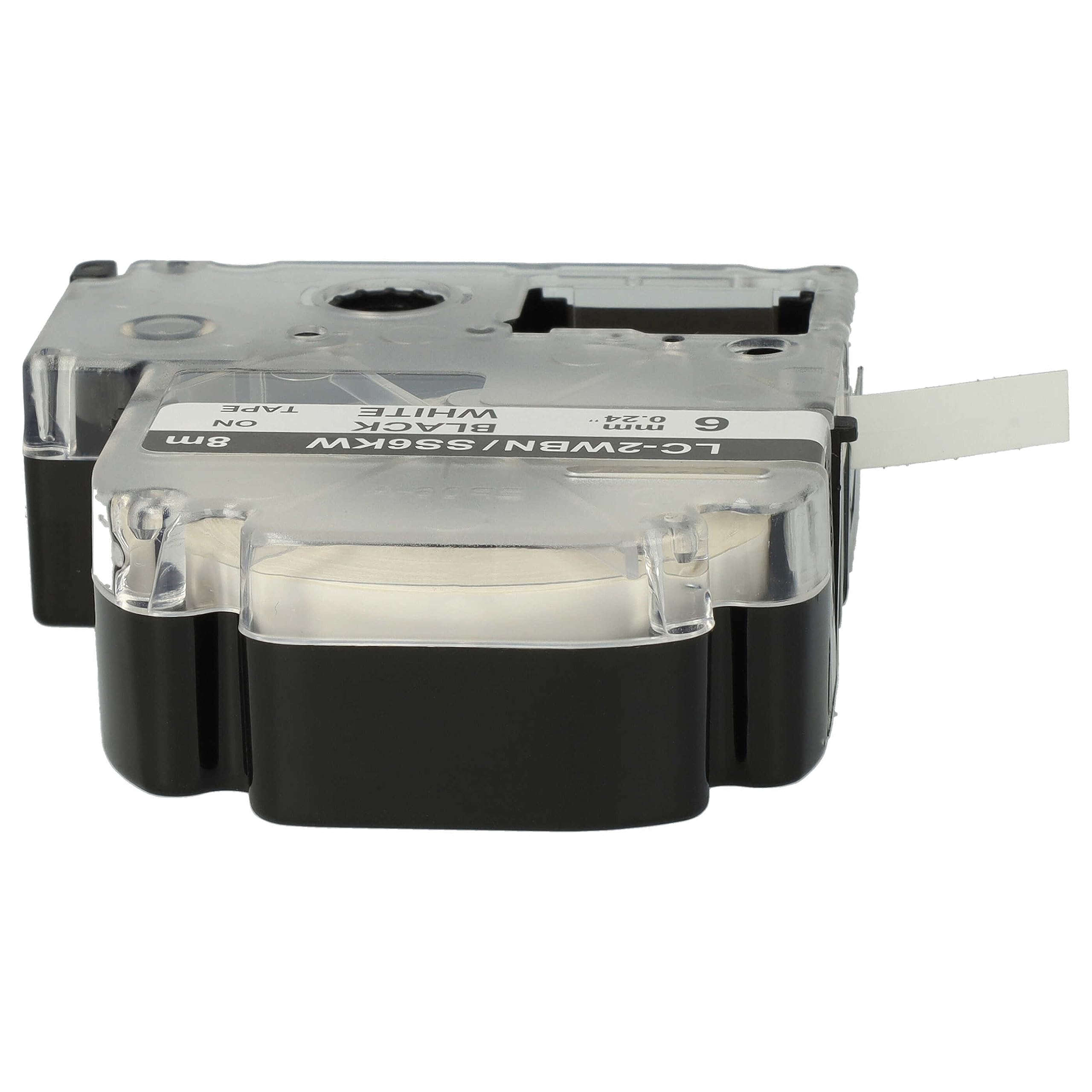 vhbw 50 x zamiennik taśmy do drukarki etykiet Epson LC-2WBN do drukarki etykiet 6 mm, czarny na białym tle