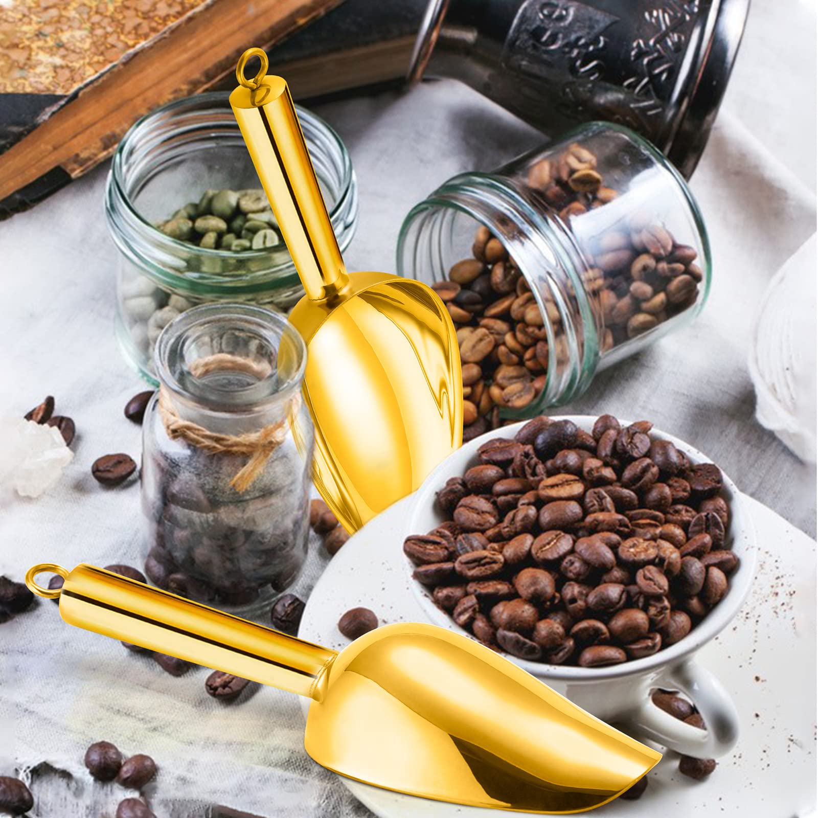 2 Pelles à Glace En Inox - Pelle Farine, Sucre, Café - 3 Oz, Lave-vaisselle