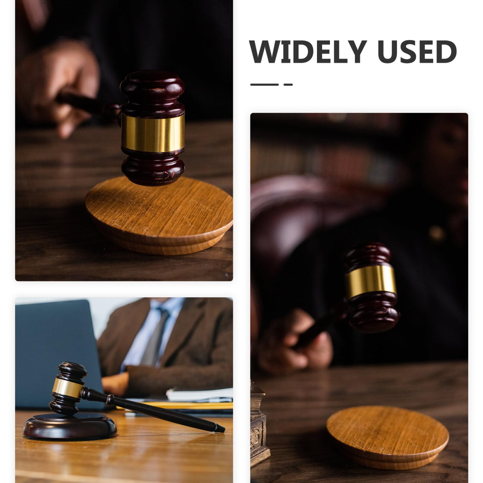 Juego de martillo y bloque, martillo de subasta, juego de martillo y bloque, martillo de juez de madera, martillo, bloque de sonido for juez, abogado, subasta, tribunal, regalos for estudiantes, marti