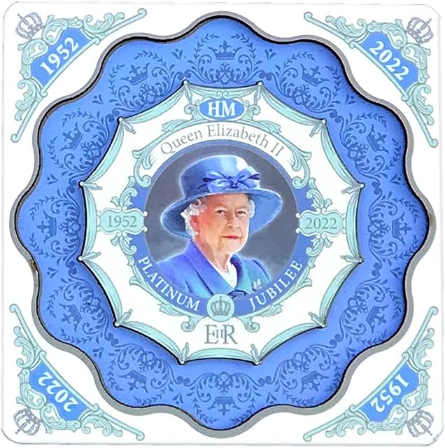 Elgate Queen Elizabeth Platinum Jubilee Fridge Magnet Commemorative Memorabilia Souvenirs Gift Layered Wooden Stamped Magnet (By LILAJ), Multicolor,One size,75480-000