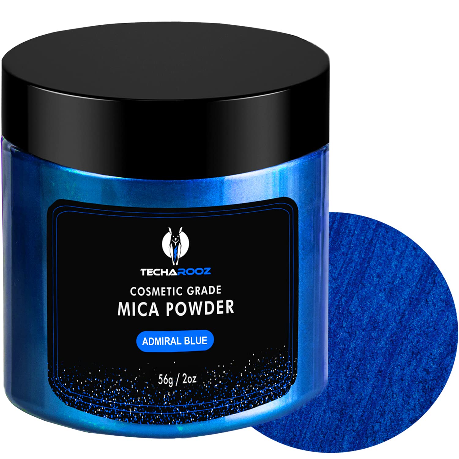 Admiral Blue Mica Powder for Epoxy Resin 56g / 2oz. Jar - Techarooz 2 Tone Resin Dye Color Pigment Powder for Lip Gloss, Nails, Colorant for Slime Bath Bombs Soap Making & Polymer Clay