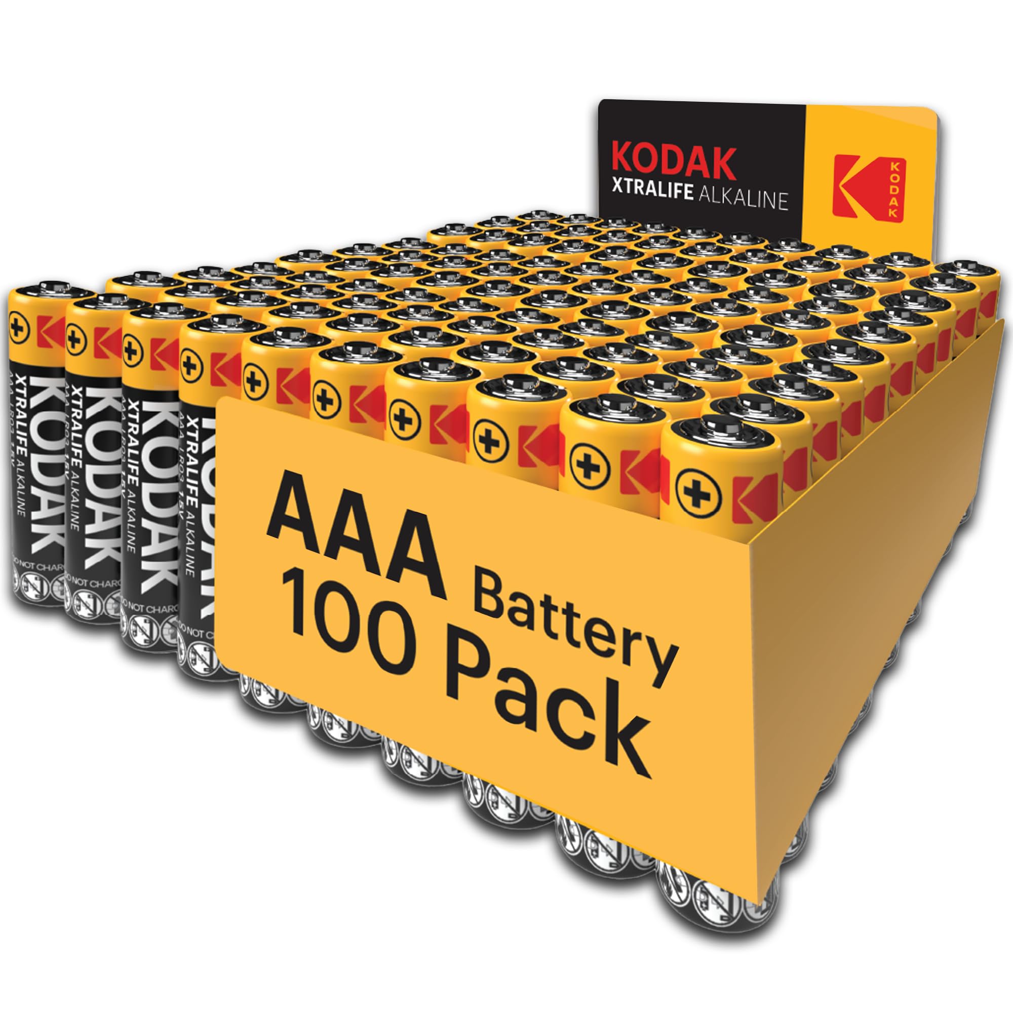 Xtralife 100-Pack AAA Alkaline Batteries, Triple A Bulk Value Battery Pack for High-Drain Devices, LR03 1.5 Volt, 10-Year Shelf Life, 6x More Power, Ideal for Businesses and High-Use Households