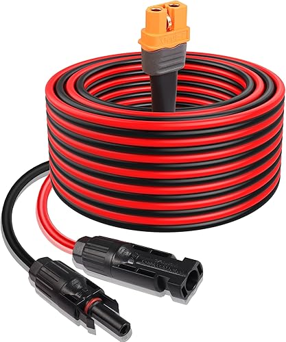 Miniatura 8 de CERRXIAN Conector de panel solar de 16.4 pies16.4 ft 12AWG a XT60i Cable de alimentación de panel solar hembra para panel solar, estación de energía