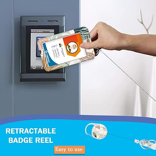 Miniatura 4 de Portatarjetas y carrete retráctil de alta resistencia, funda para tarjetas de identificación con clip de mosquetón, soporte para tarjetas de