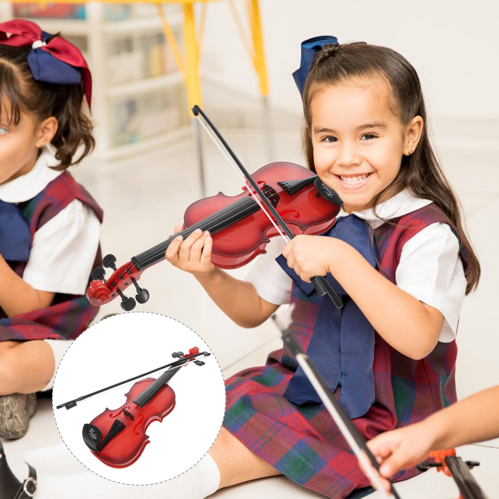 Violino Giocattolo per Educazione Musicale e Regali di Compleanno in Plastica Piccolo e Delicato Strumento Musicale Coltiva Creatività per Bambini
