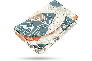 PU Leather Business Card Holder Case with Bohemian Leaf Pattern