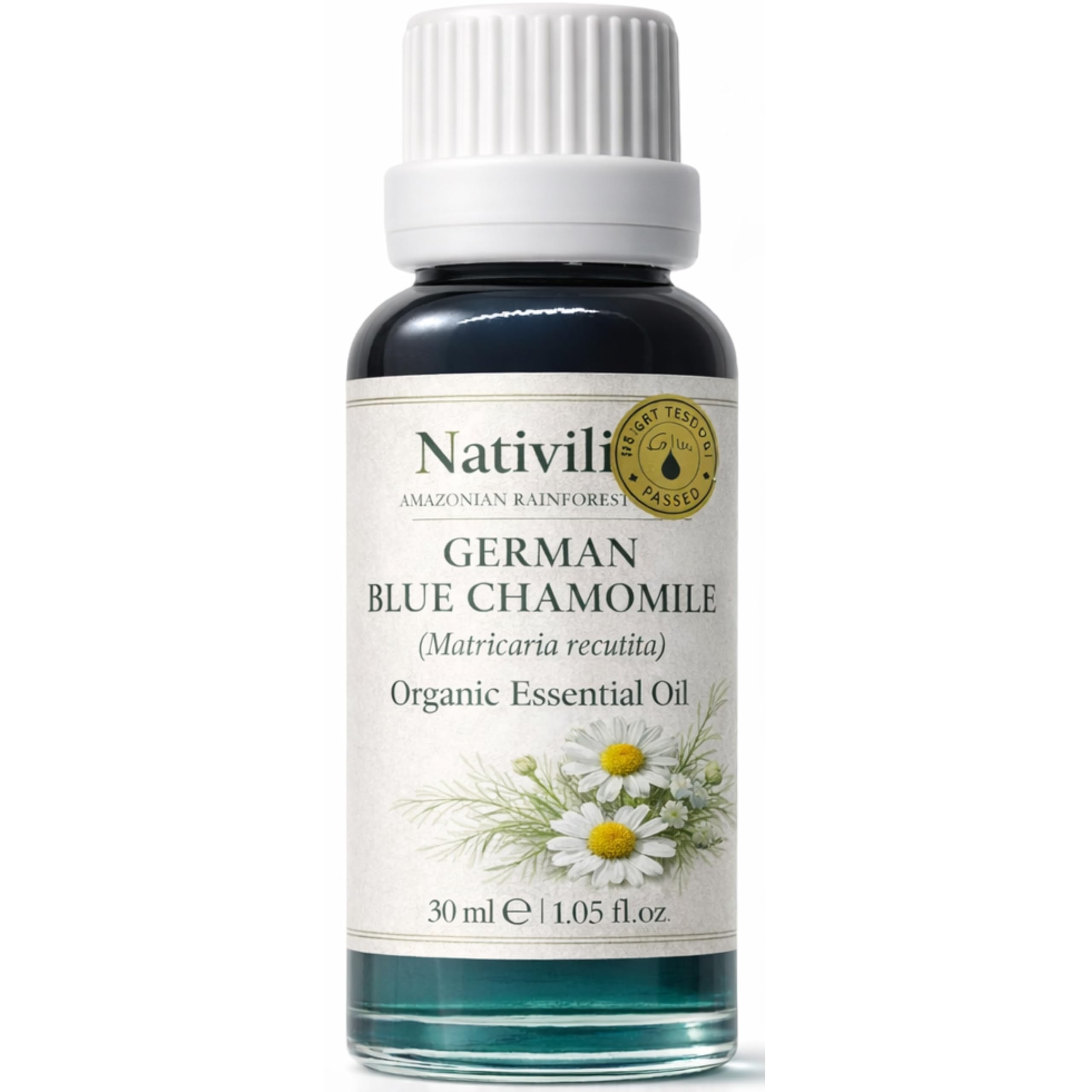 Nativilis Camomille Allemand Bleu (Matricaria recutita) Huile Essentielle Bio – Anti-inflammatoire, apaisant – Chamazulene Aromathérapie Copaiba